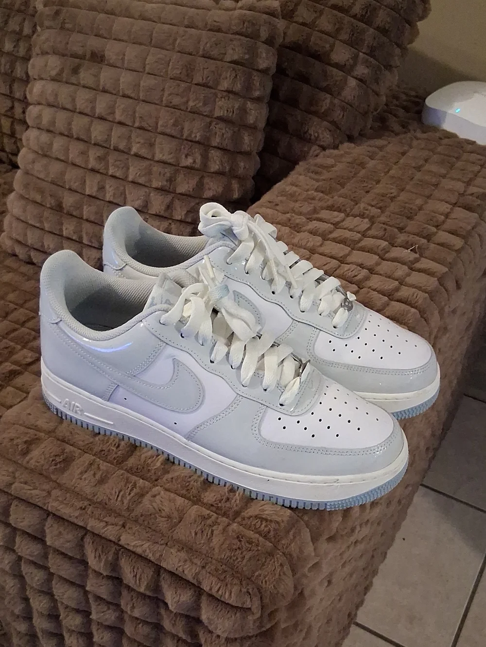 Nike Men’s Low-Top Sneakers — White with Ice Accents